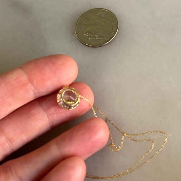 10 k gold and CZ 18 inch necklace - Picture 3 of 5